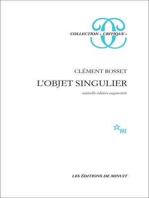 cover image of L'Objet singulier